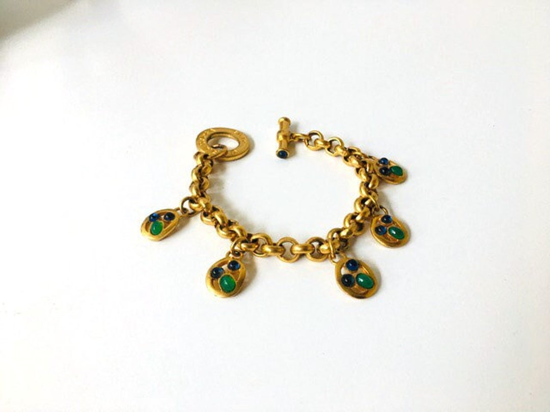 Bracelet Fantaisie Vintage Métal Doré - Bijou Occasion, Style Rétro