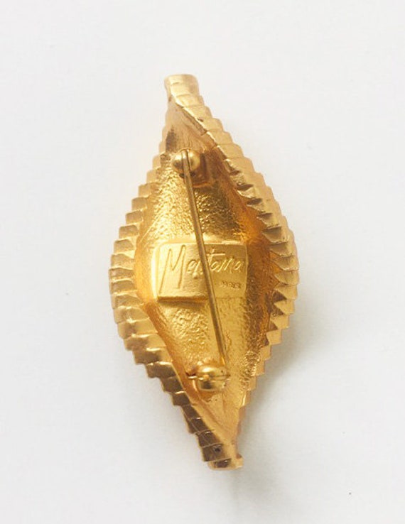 Broche Vintage Claude Montana - Ton Or - Designer Français Paris - Occasion