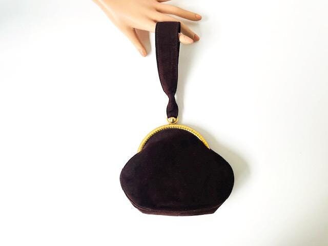 Minaudière Vintage Années 50/60 Noire Satin - Fermoir Doré, état « Dans Son Jus » - Parfaite Pour Soirée
