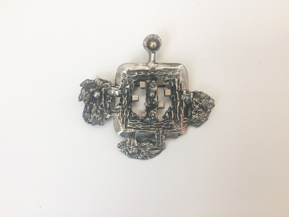 Robert LARIN brutalist vintage 1970s brooch brutal