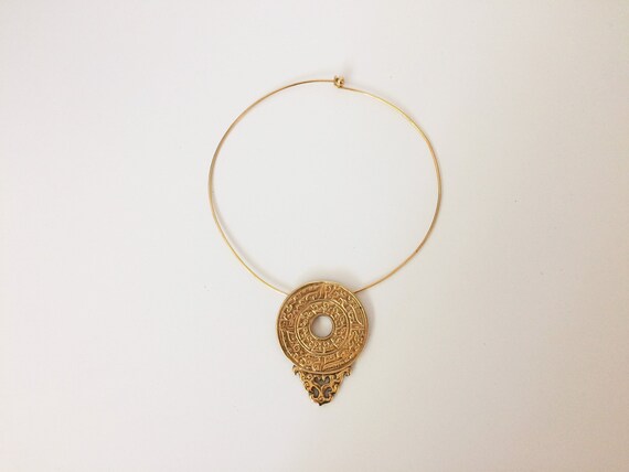 M.BUFFET golden bronze necklace vintage golden necklace French creator French designer