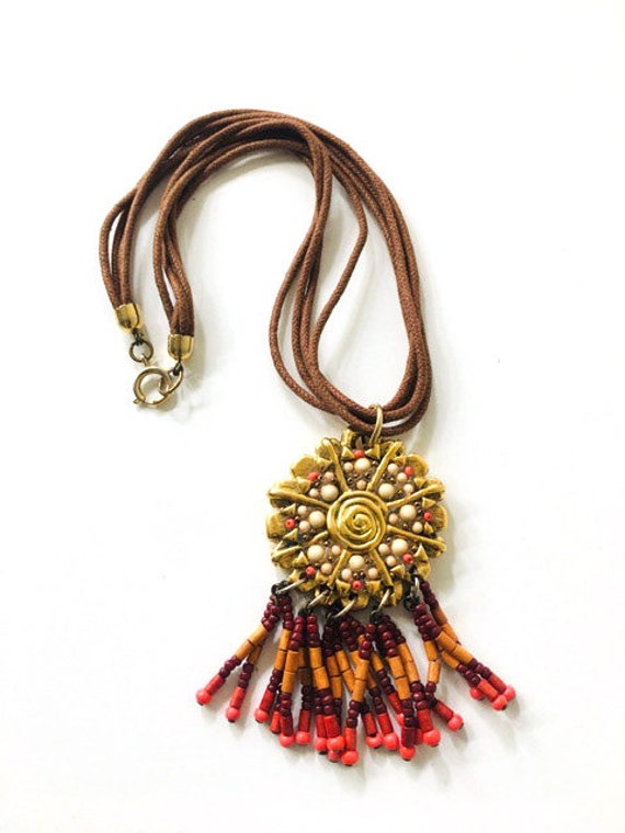 Collier Vintage Créateur Jacky De G - Perles Fantaisie Et Croix, Occasion Rare