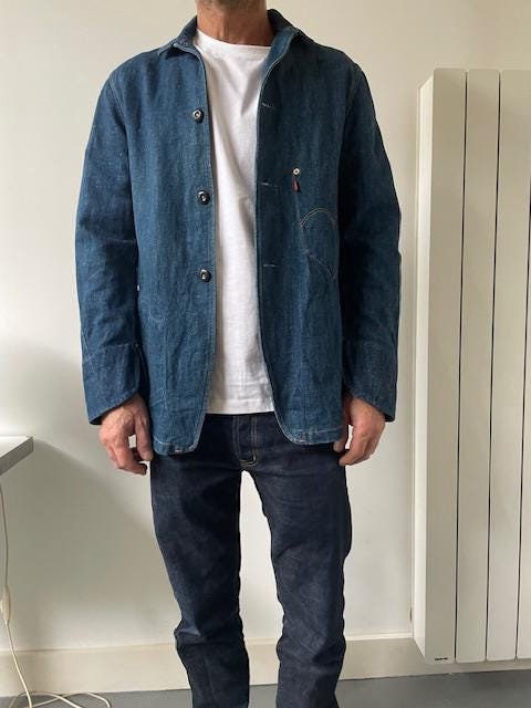 希少 Vintage Levi's RED Denim Shop Coat il_fullxfull.6458097195_loji.jpg