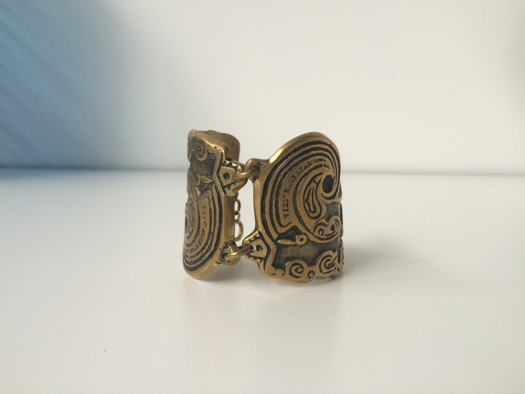 Bracelet Vintage Articulé En Métal Doré - Signé M BUFFET, Style Seventies