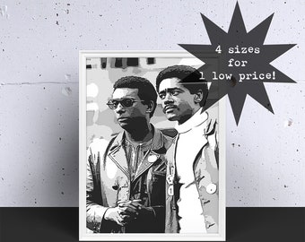 Stokely Carmichael (Kwame Ture) & Bobby Seale - Black Empowerment Digital Painting Wall Art Poster, INSTANT DOWNLOAD!