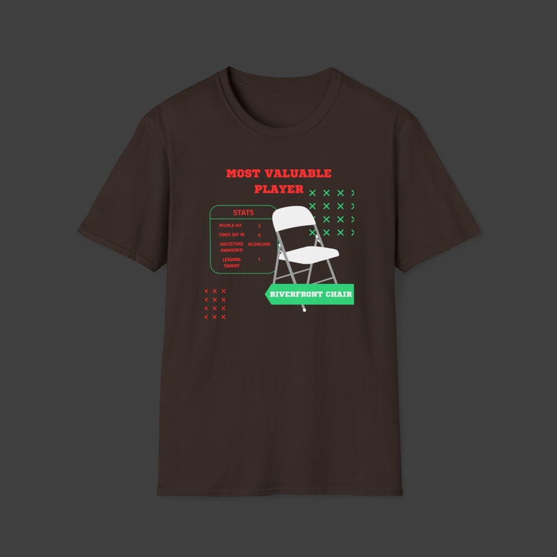 Unisex Black Unity Riverfront Folding Chair MVP T-Shirt w/ Stats Dark Chocolate