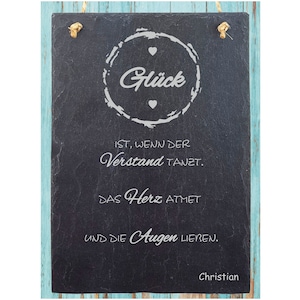Slate board - Personalized door sign - Slate board kitchen - Slate door sign as a gift - Birthday gifts - 200 x 300 mm - Happiness