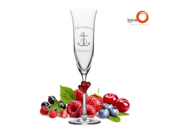 Sektglas mit Gravur als Geburtstagsgeschenk – Personalisiertes Sektglas - Geschenke für Frauen – Muttertagsgeschenk – Küstenkind – L'Amour