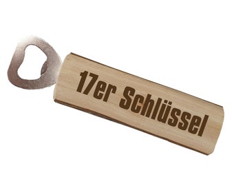 Flaschenöffner – Bieröffner als Geschenk – Kapselheber mit Gravur – Geburtstagsgeschenke – Vatertagsgeschenk – 17er Schlüssel