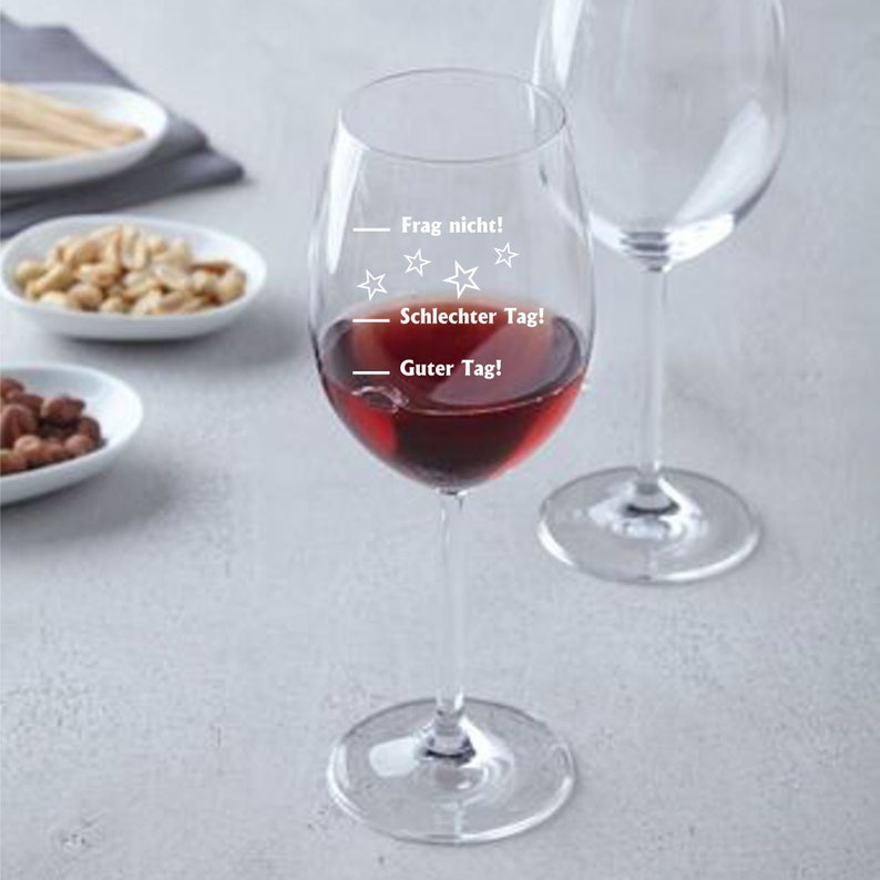 Leonardo wine glass with engraving as a birthday gift gifts for women mood glass red wine good day bad day image 5