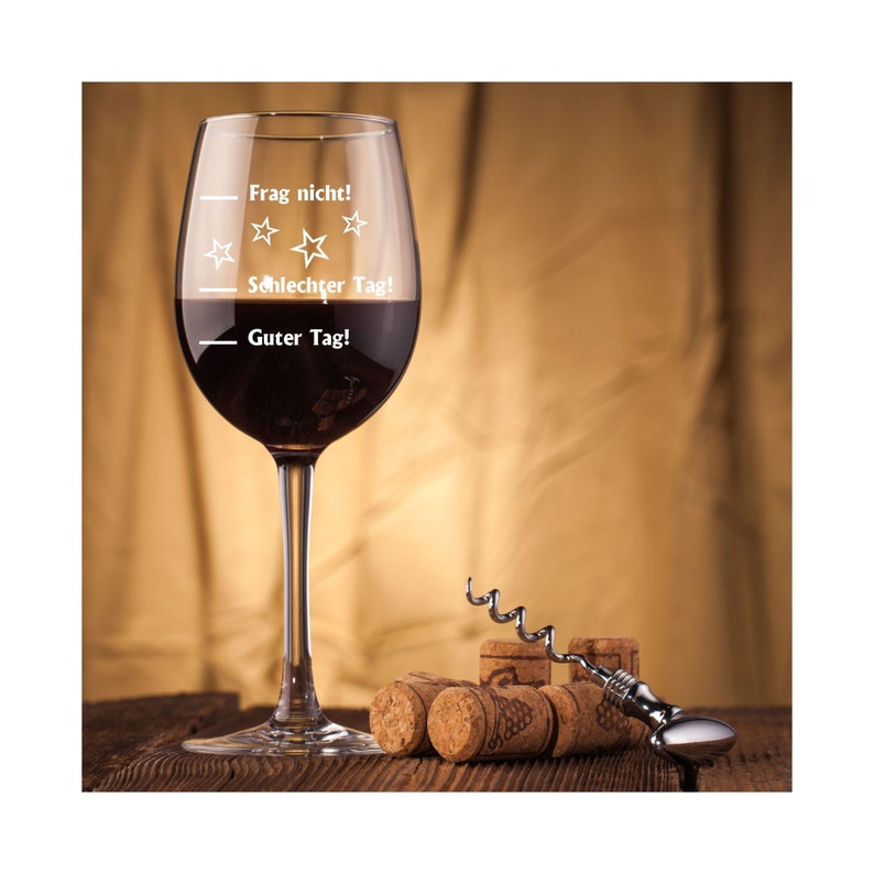 Leonardo wine glass with engraving as a birthday gift gifts for women mood glass red wine good day bad day image 1