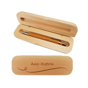Houten balpen met gravure - gepersonaliseerd cadeau - schrijfset met gravure - balpen in houten kist gepersonaliseerde golf