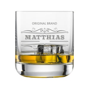 Whiskyglas mit Gravur als Geburtstagsgeschenk Personalisiertes Whiskyglas Geschenkidee für Mann und Frau Vatertagsgeschenk Original Bild 1