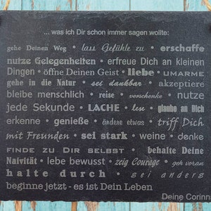 Schiefertafel - Personalisiertes Türschild – Schiefertafel Küche – Türschild Schiefer als Geschenk – Geburtstagsgeschenke – 300x200 mm–Sagen