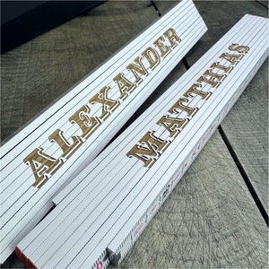 Folding rule personalized with name - deep engraving in 3D look - meter rule with name - Father's Day gift for dad - scale name