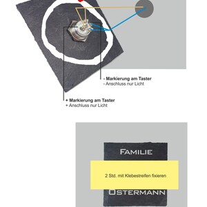 Türklingeln Klingelschild Schiefer Türklingel mit Gravur Türklingel mit Namen Türklingel Beleuchtet mit LED 100x100 mm Family Bild 9