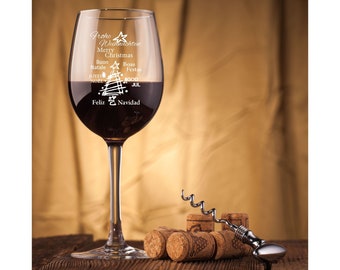 Leonardo Weinglas mit Gravur als Weihnachtsgeschenk – Geschenke für Frauen – Stimmungsglas – Rotwein – Weihnachten