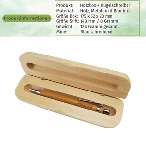 Holz-Kugelschreiber mit Gravur Personalisiertes Geschenk Schreibset mit Gravur Kugelschreiber in Holzbox Personalisiert Herz Bild 4