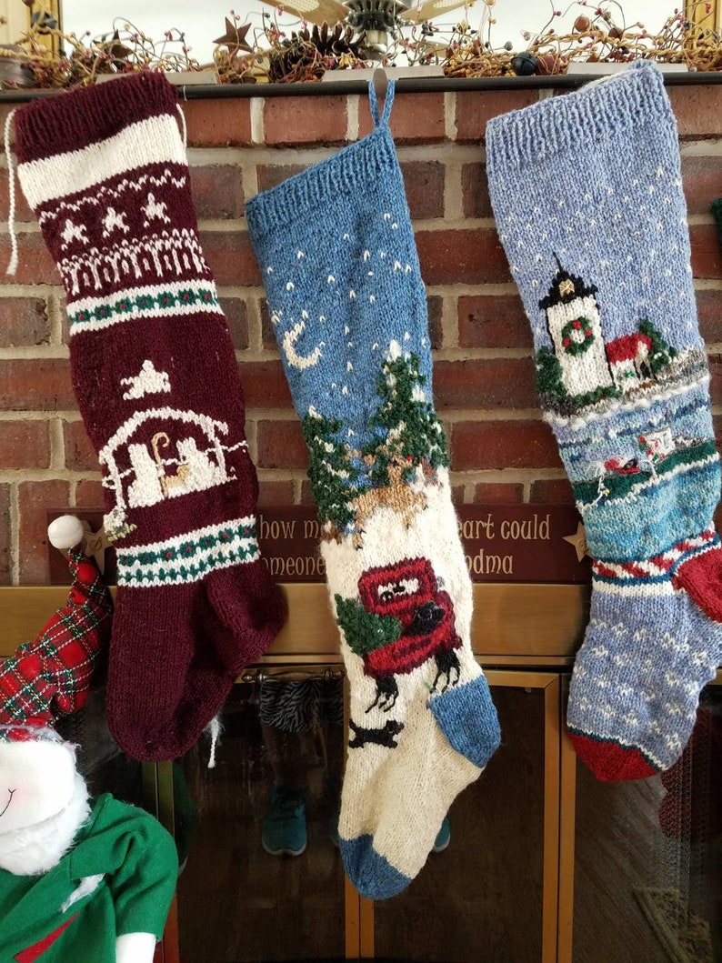 Hand knitted Christmas Stocking Maine Coast Christmas  Etsy