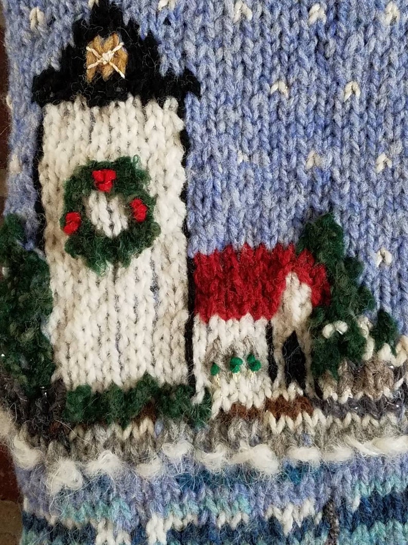 Hand knitted Christmas Stocking Maine Coast Christmas