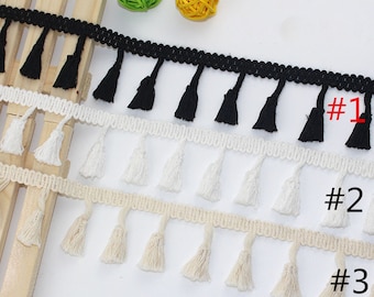 5 yards katoenen kwastje trim, sjaal versieringen, geweldig voor home decor & sieraden maken voor bruidsjurk, millinery, kostuums ontwerp LS667