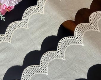 Encaje de algodón de 8,9 cm de ancho, estilo retro, ribete de encaje, suministros para manualidades, decoración para bodas y fiestas, accesorios para sombreros y sombreros (2609)
