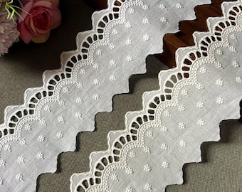 Encaje de algodón de 2,7" de ancho, estilo retro, ribete de encaje, suministros para manualidades, decoración para bodas y fiestas, accesorios para coser tocados 260913