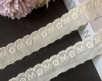 0.98" Wide Cotton  Lace, Retro Style, Lace Trim, DIY Craft Supplies, Wedding Party Decor, Sewing Headwear Accessories260915