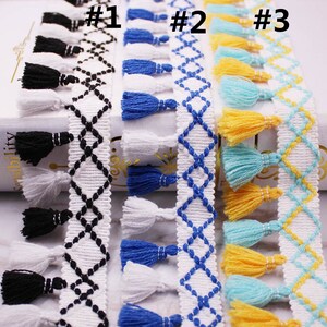 4 Yards two-tone handmade tassels Trim, Great for Home Decor & Jewelry Making for bridal dress, millinery, Scarf , costumes design LS669