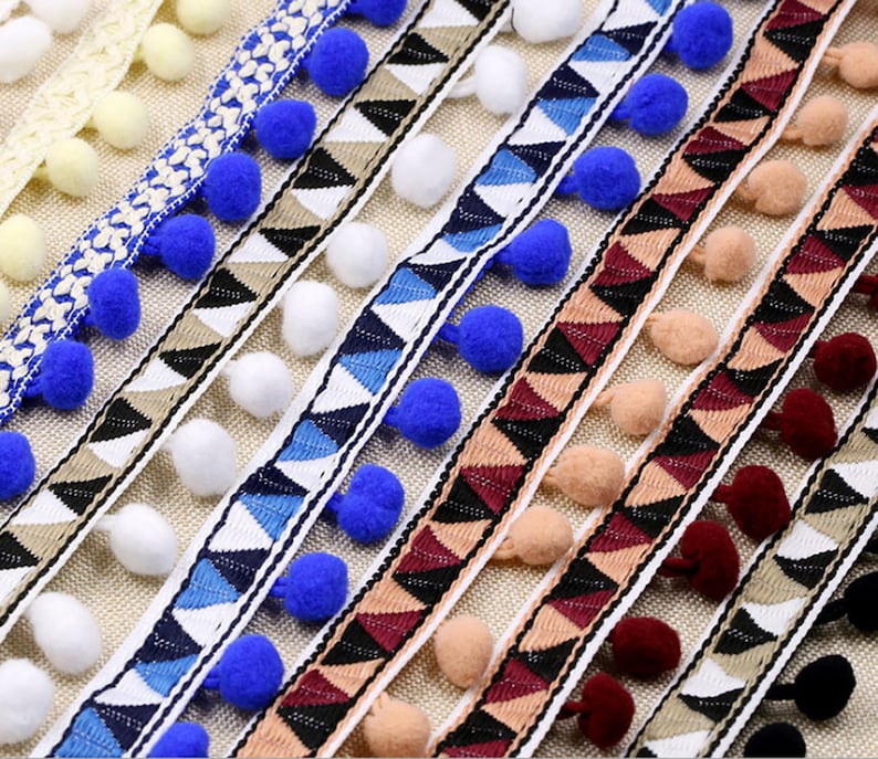 10 Yards Pom Pom TrimFabric Sewing Accessories Pompom Trim Etsy