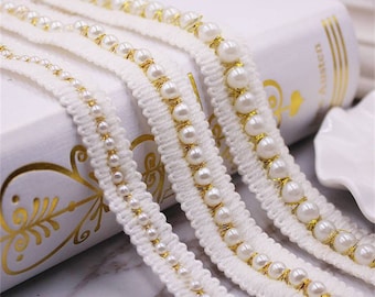 Manual Nail Bead Pearl Trim,Crochet Lace With Trim , Jewelry Making For Bridal Dress,Costumes Design,For Dresses,Collar,Cuffs,Jacket 230228