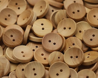 Botones de madera natural de 4 agujeros en varios tamaños, botones decorativos para cárdigans, camisas y otras prendas.