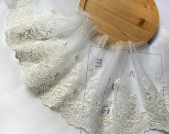 幅5.2インチのコットンレース、レトロスタイル、レーストリム、DIYクラフト用品、結婚式パーティー装飾、縫製用ヘッドウェアアクセサリー260505