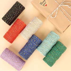 1.5mm  8 Ply Metallic Gold Cotton Rope,Natural Rope,String,Cotton Cord,DIY Macrame,Weaving,Glitter, Knitting, Crocheting,Bestselling Macrame