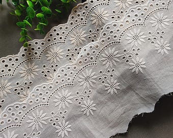 5.3" Wide Cotton  Lace, Retro Style, Lace Trim, DIY Craft Supplies, Wedding Party Decor, Sewing Headwear Accessories2405061