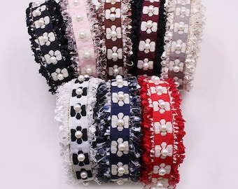 Manual nail bead pearl Trim,Crochet Lace with Trim , Jewelry Making for bridal dress,costumes design,for Dresses,Collar,Cuffs,Jacket DZ21329
