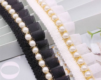 Manual Nail Bead Pearl Trim,Crochet Lace With Trim , Jewelry Making For Bridal Dress,Costumes Design,For Dresses,Collar,Cuffs,Jacket 2303061
