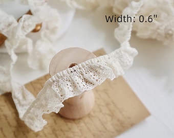 0.6, 1.1, 1.8, 2.2'' Wide Cotton  Lace, Retro Style, Lace Trim, DIY Craft Supplies, Wedding Party Decor, Sewing Headwear Accessories251012