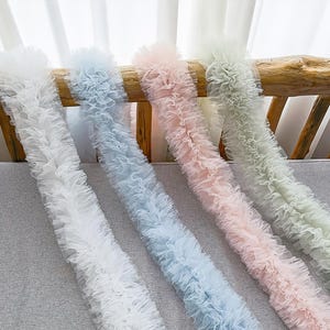 3.9 Inch Pencil Shaving Ruffle Trim ,Elastic Lace, Lace Ribbon, Stretch Lace, Elastic Lace Trim,  Lace Trim, Stretchy Lace, Lace S9121