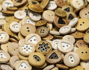 Botones de madera de 15/20 mm para cárdigans y camisas, botones decorativos para cuellos, puños, prendas de vestir y manualidades para la confección de bolsos.
