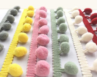 10 Yards 1 cm Pom Pom Trim，Fabric Sewing Accessories Pompom Trim PomPom Decoration Tassel Ball Fringe Ribbon  Material Craft Apparel QB688