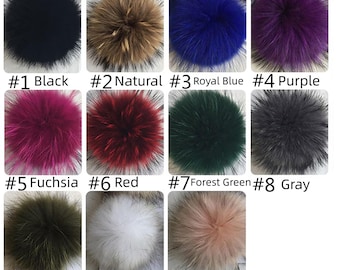 Pom pom van echt wasbeerbont echte grote wasbeerbont pom pom hoed bontbal pom cadeau echte wasbeerbont pom gebreide muts pompons verwijderbare