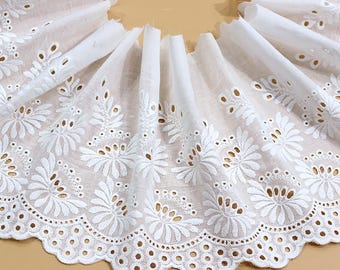 Encaje de algodón de 33 cm de ancho, estilo retro, adorno de encaje, suministros para manualidades, decoración para bodas, accesorios de costura para sombreros 26111