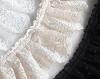Encaje de algodón de 7,6 cm de ancho, estilo retro, adorno de encaje, suministros para manualidades, decoración para bodas, accesorios de costura para sombreros 240524