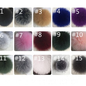 Real Fox fur pom pom Genuine fur pom pom fur Large pom pom Fox pom pom Hat fur ball Gift Real Fox Fur Pom Pom Knit Hat Pompoms Rimovibile