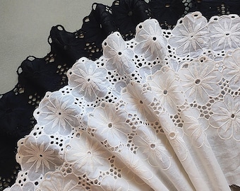 Encaje de algodón de 18,2 cm de ancho, estilo retro, ribete de encaje, suministros para manualidades, decoración para bodas y fiestas, accesorios para coser tocados 26905