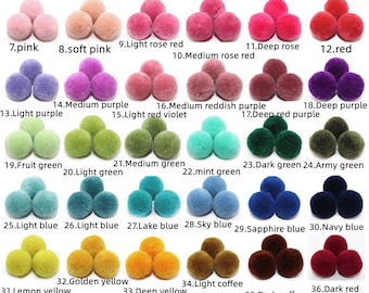 30PCS Garn PomPom Verschiedene Farben,Bunte PomPoms,Großhandel Pom Pom,Party Decor,Bastelzubehör,15/20/30/40MM PomPom 230407