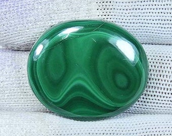 Natural Green Malachite Gemstone Cabochon Oval Shape Polished Stone Cabochon, Natural Gemstone, Striped, Malachite Gemstone 68 Cts. MI05-100
