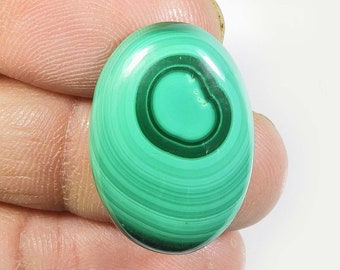 Cabochon de malachite en pierre précieuse de malachite verte naturelle, pierre en vrac de malachite polie d'un côté vert lisse, cabochon à dos plat 28 cts. MI05-238