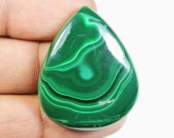 Pietra preziosa di malachite naturale di alta qualità, forma di pera, pietra sciolta di malachite verde, cabochon di malachite per gioielli che fanno 84 ct. MI05-191